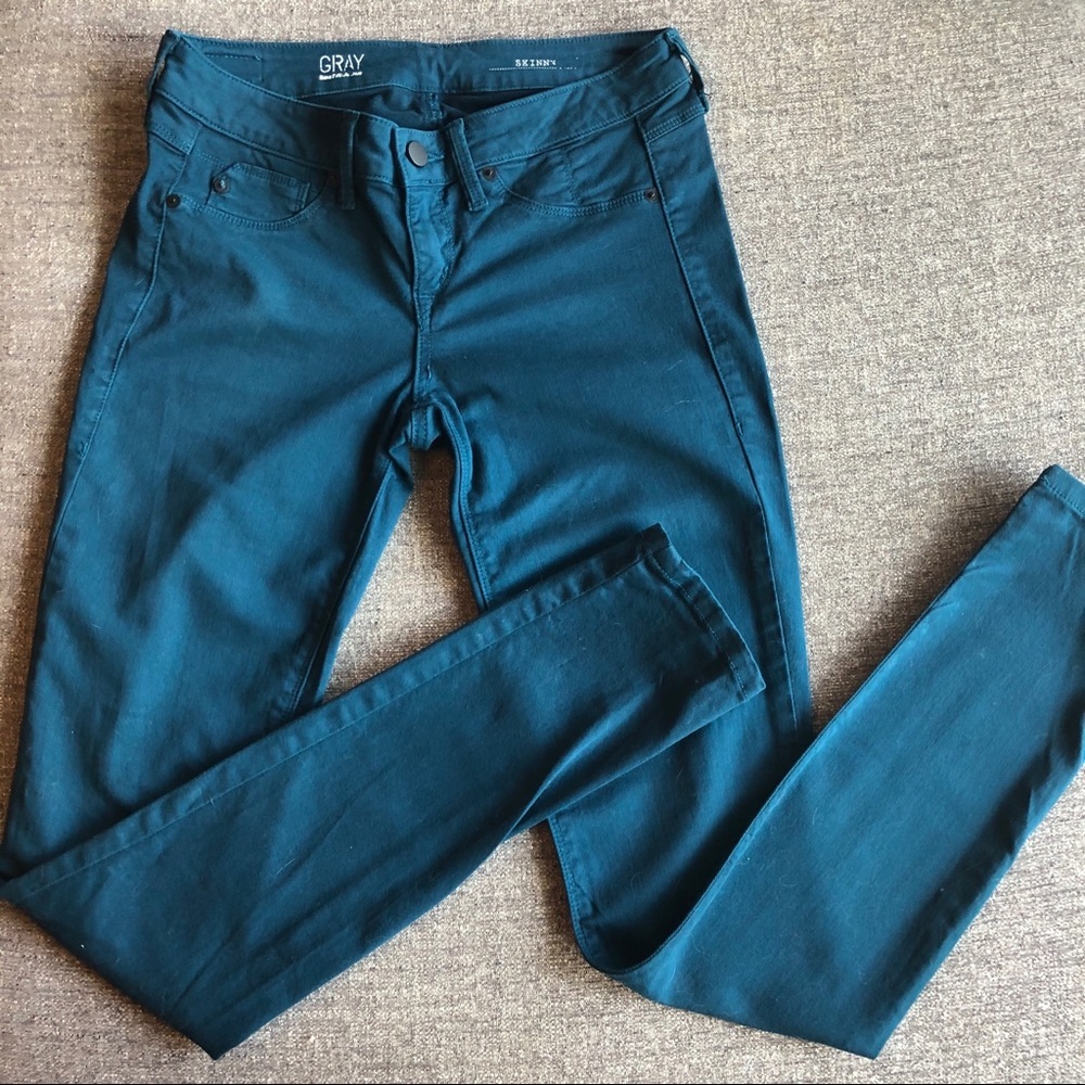 GRAY SAKS FIFTH AVENUE Skinny Aegean Blue Jeans